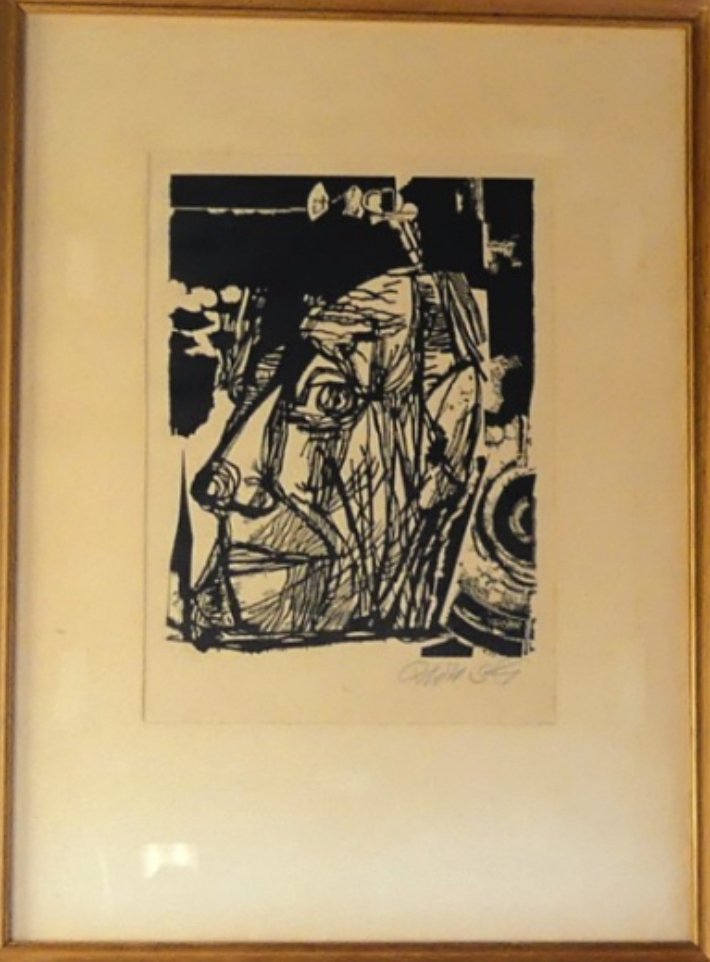 Hans Orlowski (1894–1967) - Männerkopf II, drzeworyt za szkłem #1.0