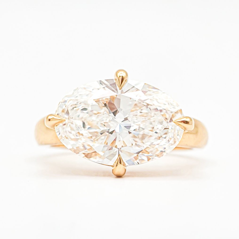 Sormus - 14 kt. Keltakulta - 2.06ct. tw. Timantti (Laboratoriossa kasvatettu) - E VS1 IGI #1.0