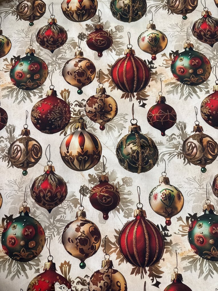 san Leucio - Toalha de mesa prestigiada com decorações natalinas vitorianas. - Toalha de mesa - 240 cm - 140 cm #3.2