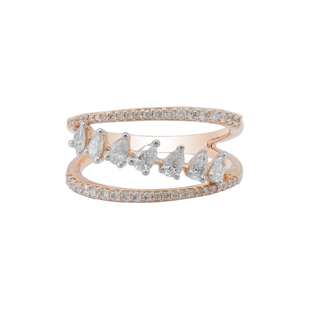 Sormus - 18 kt. Ruusukulta - 0.60ct. tw. Timantti (Luonnollinen) - Timantti #1.0