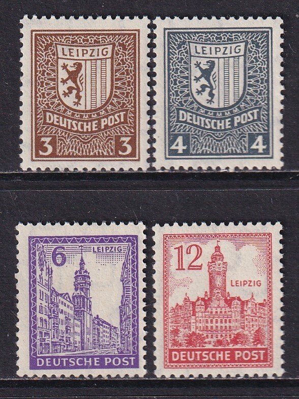 同盟國軍事佔領－德國(蘇聯區) 1946 - 西萨克森。WZ 1（阶梯陡降） - Michel: 150/151X,153X,155X #1.0