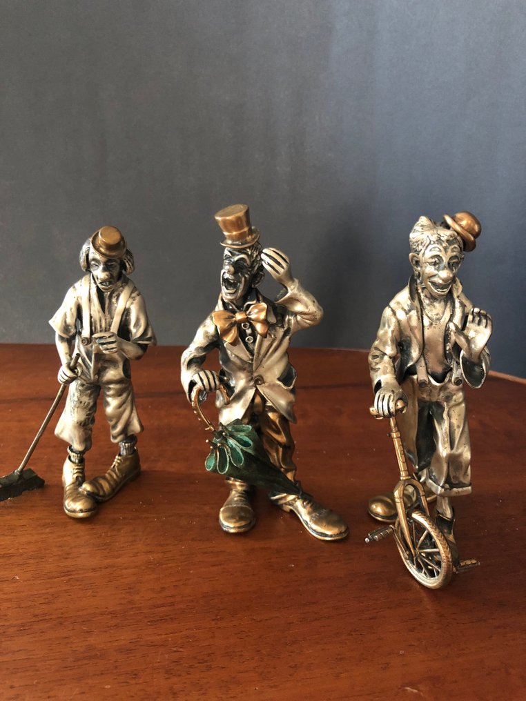 Vittorio Angini - Statuett, Clown - 12 cm - .800 sølv #3.2