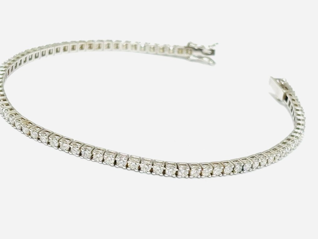 Βραχιόλι τένις - 18 καράτια Λευκός χρυσός -  4.80ct. tw. Διαμάντι (Φυσικό)  - Κατασκευασμένο στην Ιταλία #3.2