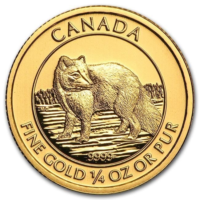 Canada. 2014 1/4 oz $10 CAD Canadian Gold Arctic Fox Coin #2.1
