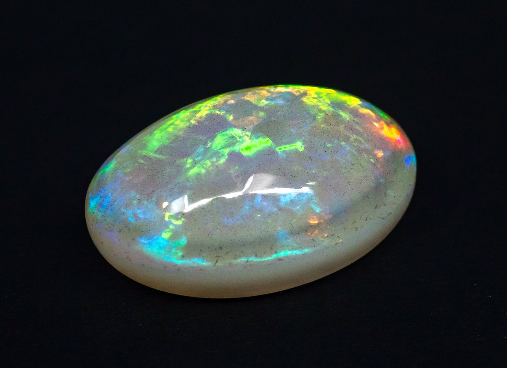 No reserve price Opal  - 31.52 ct - Gem Report Antwerp (GRA) - White 'Play of Colors' #1.0