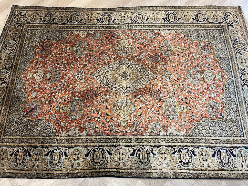 Kasjmier Zijde - håndknyttet - meget fin kvalitet - zijde - topkvalitet - Tæppe - 204 cm - 136 cm #2.1