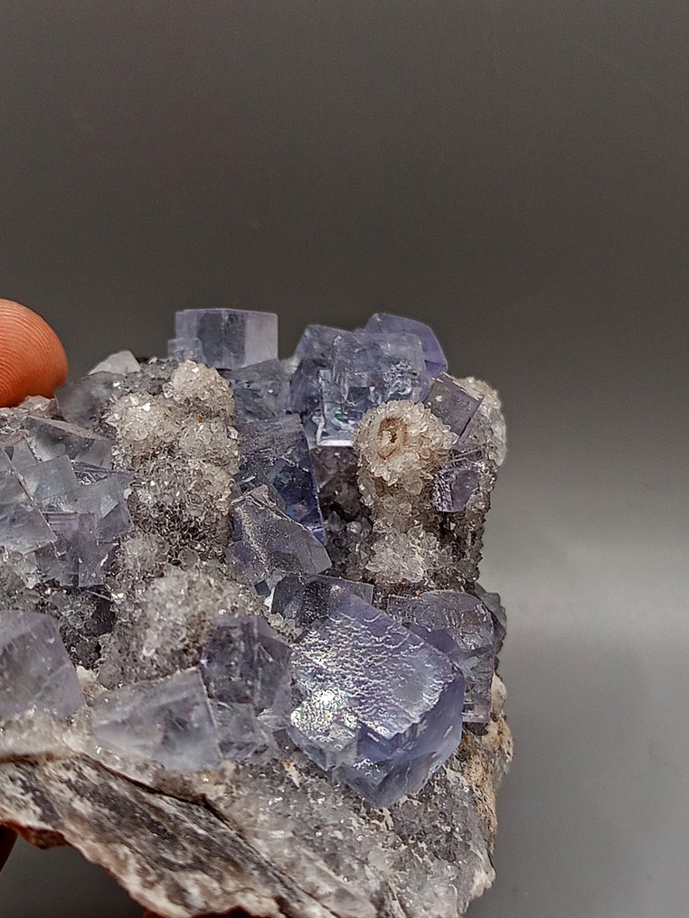 Unique piece fluorite with quartz (La Viesca, Spain) mineral collection - height: 50 mm - Height: 50 mm - Width: 110 mm- 320 g - (1) #1.0