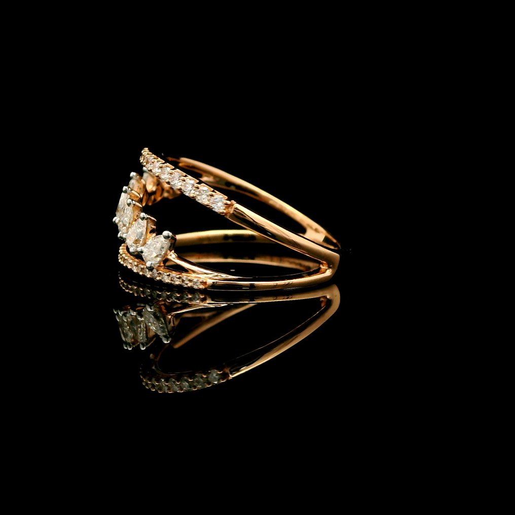 Sormus - 18 kt. Ruusukulta - 0.60ct. tw. Timantti (Luonnollinen) - Timantti #3.2