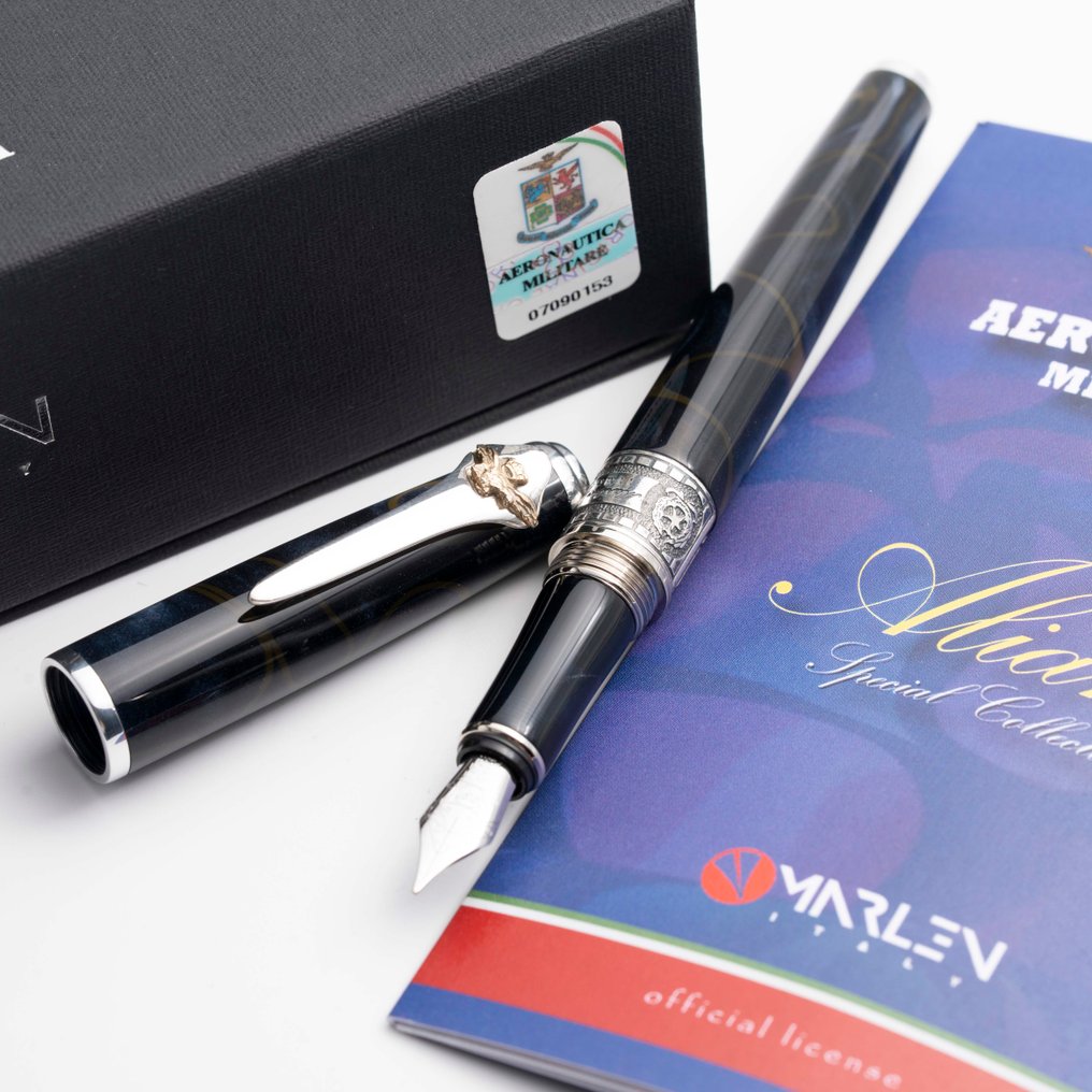 Marlen - Aliante | Edizione Speciale dedicata all'Aeronautica in resina Italiana e Argento - Fountain pen #1.0