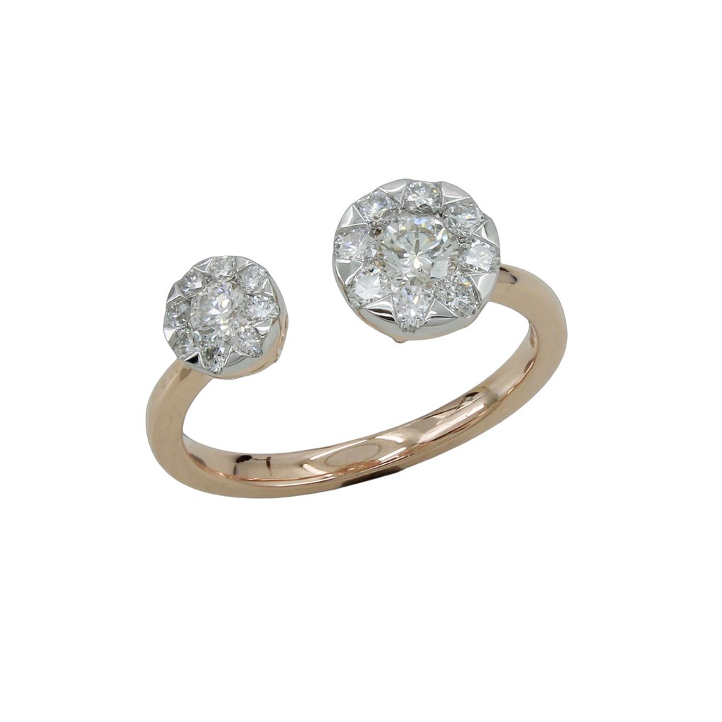 戒指 - 14K包金 玫瑰金 - 0.59ct. tw. 钻石 (天然) - 钻石 #1.0