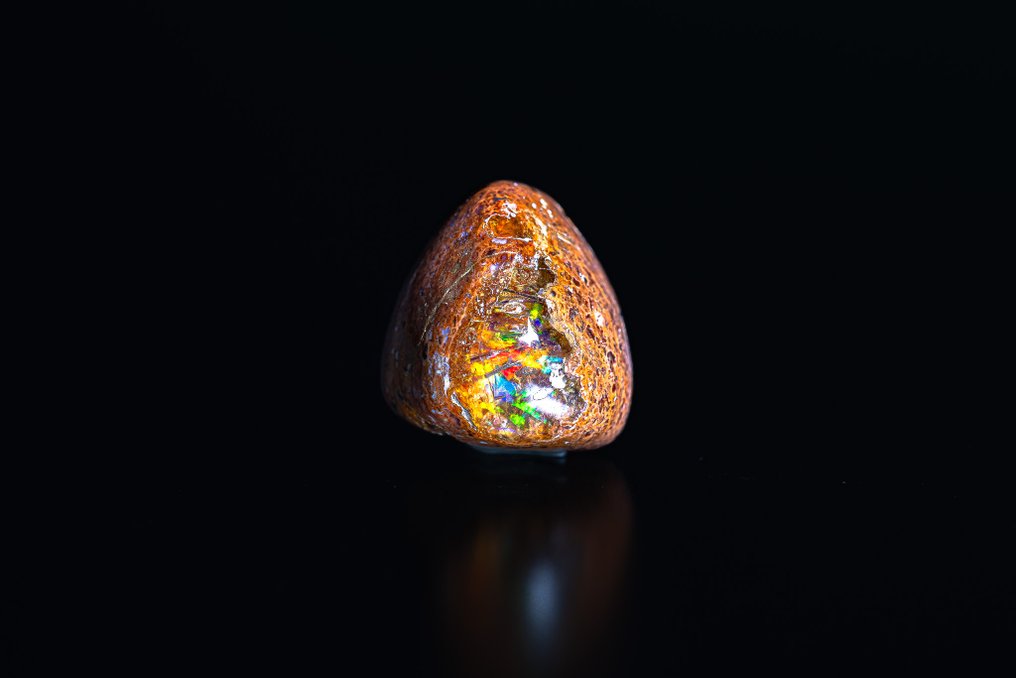 RARISSIME 火焰欧泊墨西哥 ARC-EN-CIEL 6.585 克拉 - 无保留价 - 高度: 12.3 mm - 宽度: 11.6 mm- 1.32 g - (1) #2.1