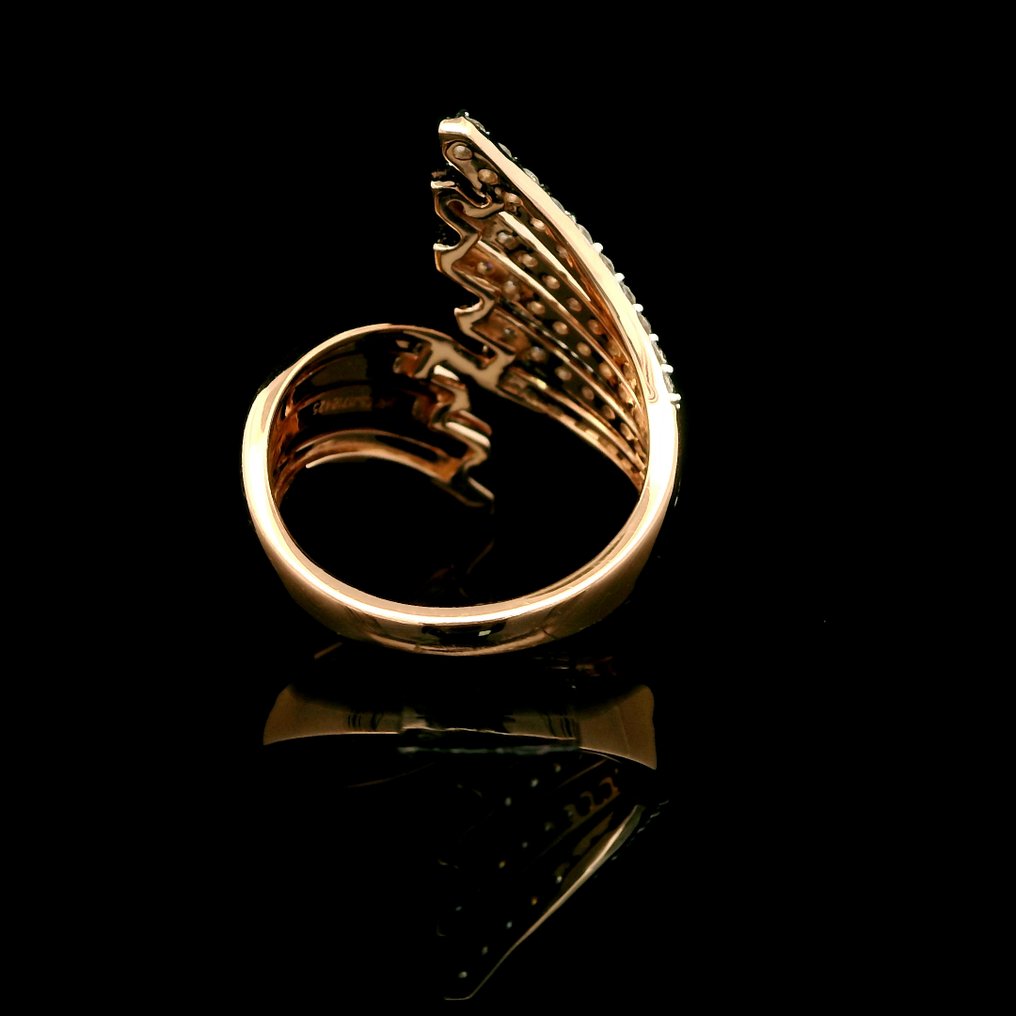 戒指 - 14K包金 玫瑰金 - 0.61ct. tw. 钻石 (天然) #4.3