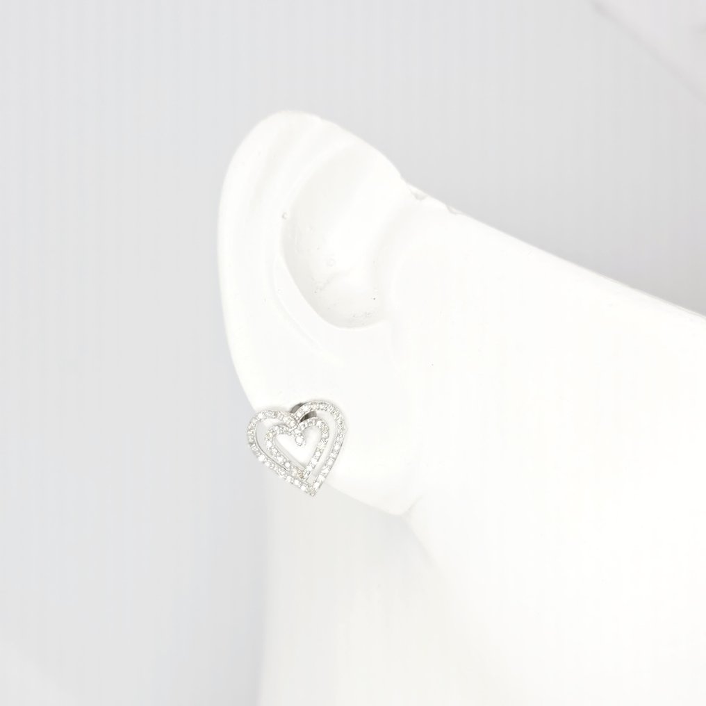 Ei pohjahintaa - Korvakorut - 14 kt. Valkokulta -  0.41ct. tw. Timantti (Luonnollinen)  #1.0