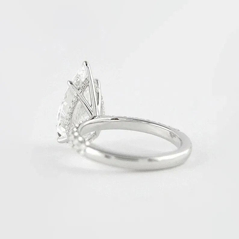 戒指 - 14 克拉 白金 - 10.00ct. tw. 鉆石 (實驗室培育) - 鉆石 - 10.90克拉钻石戒指 #1.0