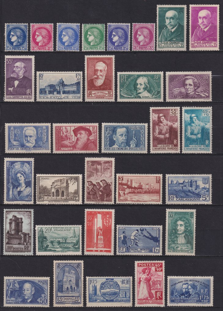 Γαλλία 1938 - Semi Moderne, Έτος 1938 πλήρες από το αρ. 372 έως το αρ. 418 καινούρια*. - Yvert #1.0