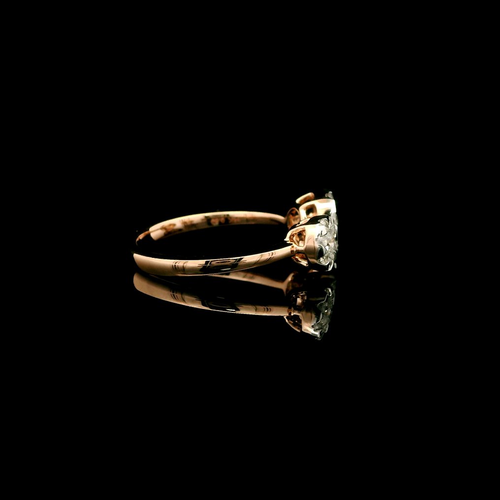 戒指 - 14K包金 玫瑰金 - 0.59ct. tw. 钻石 (天然) - 钻石 #4.3