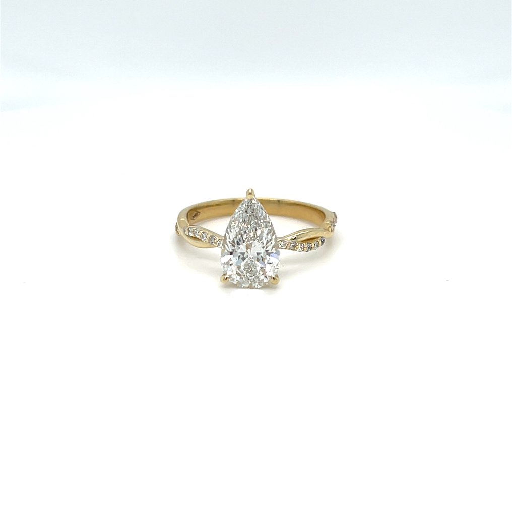 χωρίς τιμή ασφαλείας - Δαχτυλίδι - 14 καράτια Κίτρινο χρυσό -  2.00ct. tw. Διαμάντι (Εργαστηριακής καλλιέργειας) - Διαμάντι #1.0