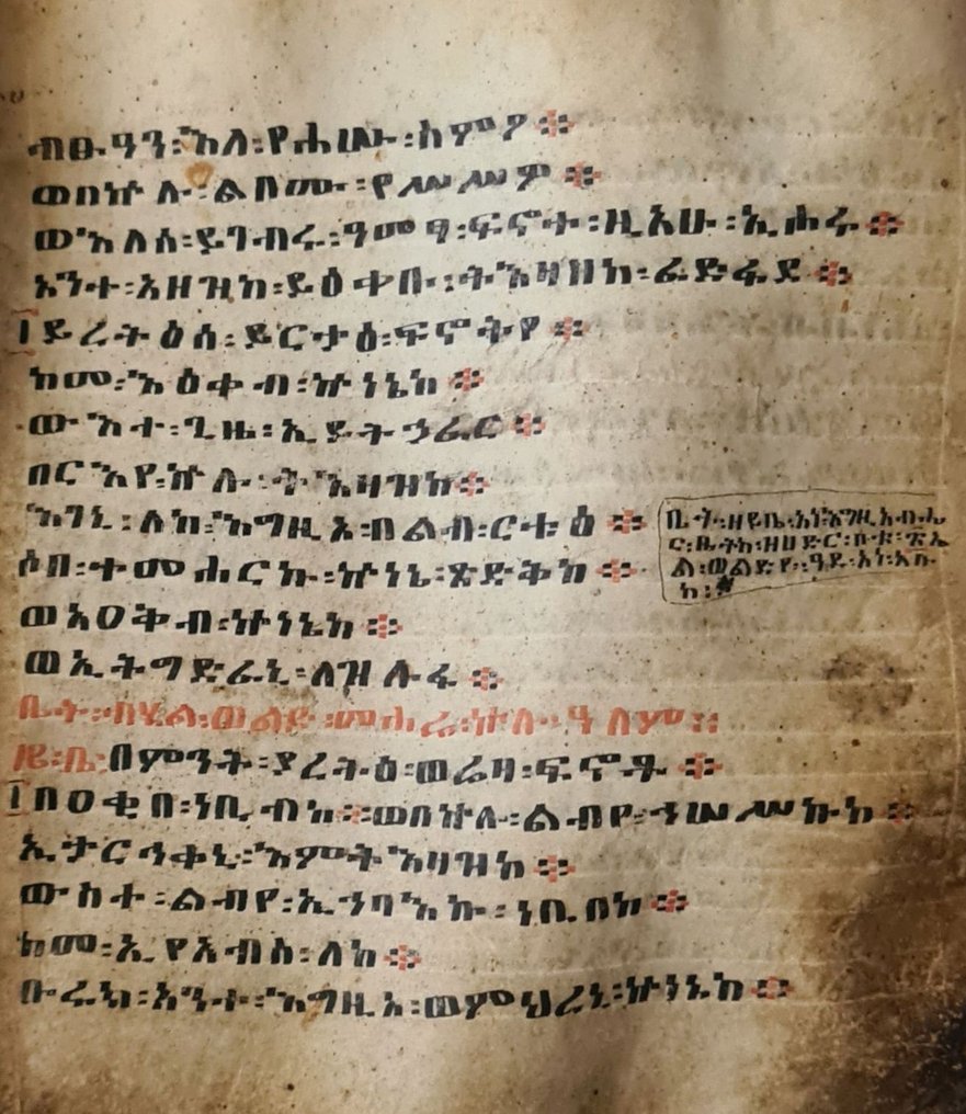 Anon. - Ethiopische Geʽez psalterium/bijbel op perkamenten bladen - 1700 #1.0