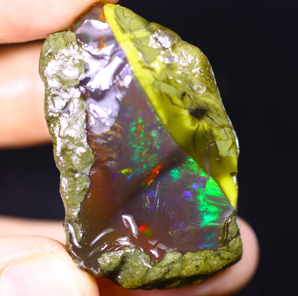 68,8 καρατίων - Υπέροχος Φυσικός Μαύρος Όπαλ Σκληρό - Δείτε το βίντεο!- 13.76 g #1.0