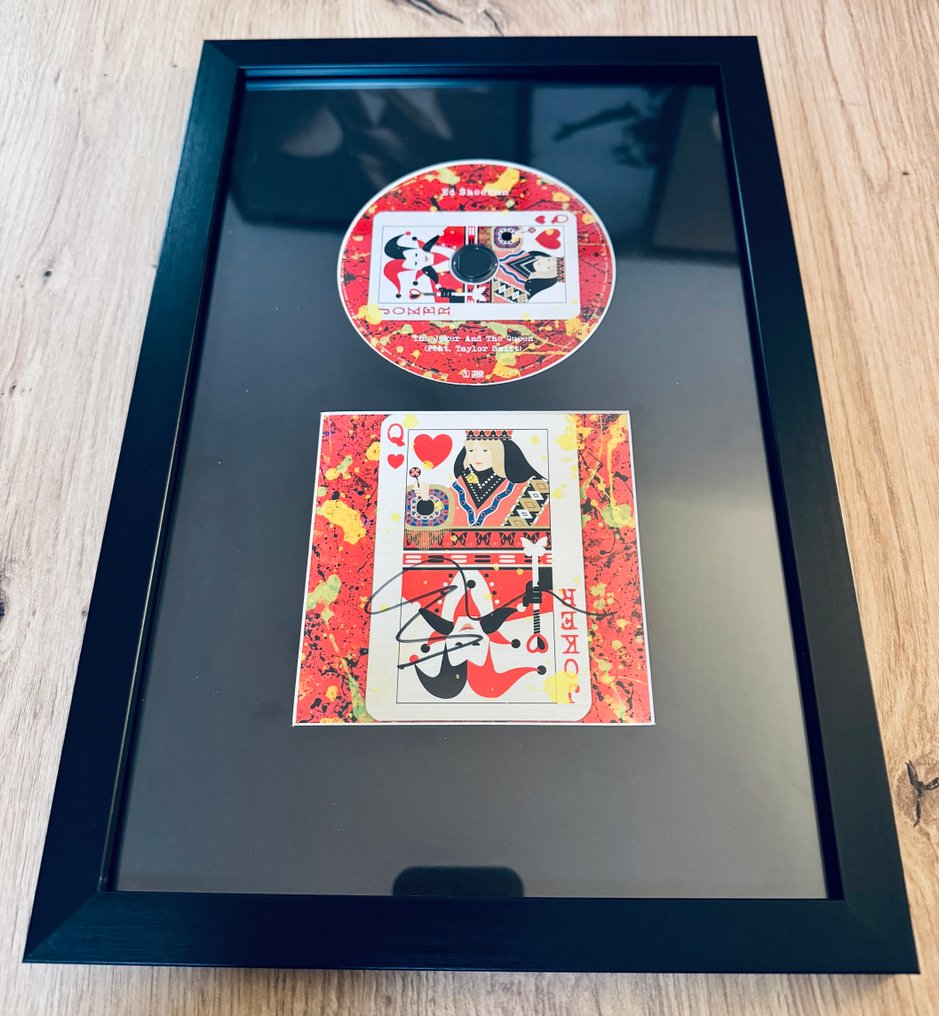Ed Sheeran - Portada del CD de 'Joker and the Queen' feat. Taylor Swift y CD en marco personalizado - firmado a mano, enmarcado, Personalmente firmado a mano #1.0