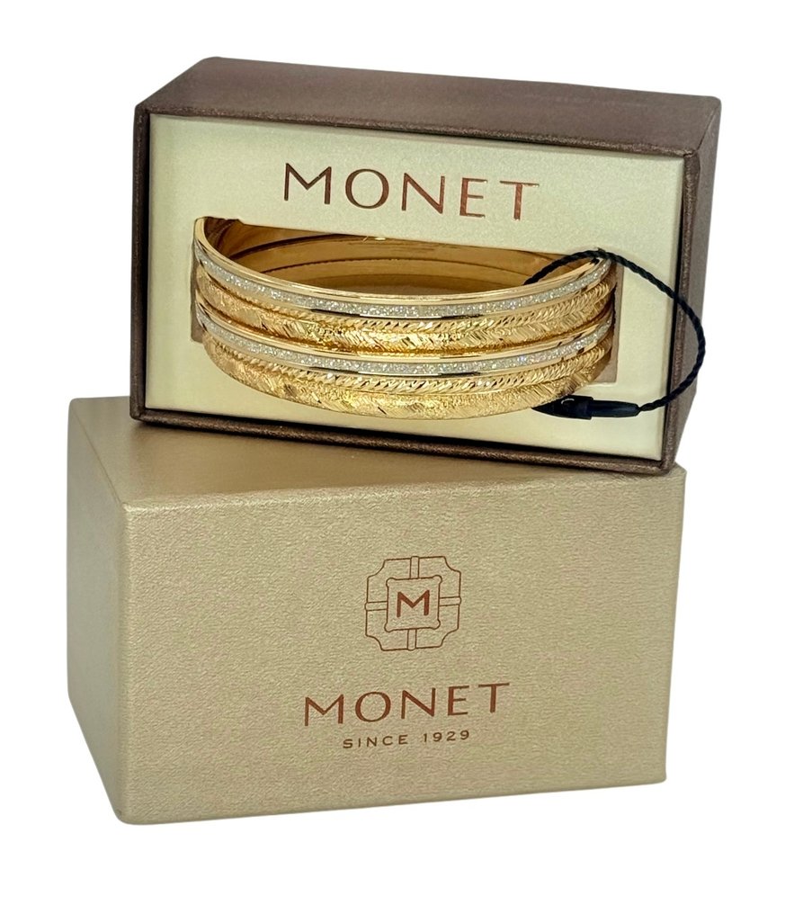 Monet - Σετ 6 βραχιόλια - Κρύσταλλοι, επιχρυσωμένο με 22k, ΝΕΟ! - Βραχιόλι #1.0