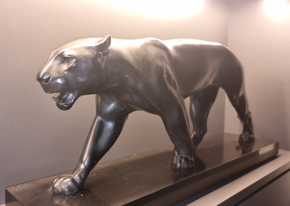 Max le Verrier - Max le Verrier - 雕塑, Bagheera - L. 59 cm - 26 cm - 黄铜色 #1.0