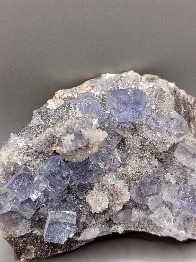 Unique piece fluorite with quartz (La Viesca, Spain) mineral collection - height: 50 mm - Height: 50 mm - Width: 110 mm- 320 g - (1) #4.3