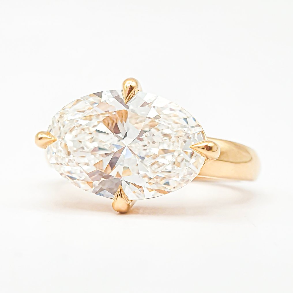 Sormus - 14 kt. Keltakulta - 2.06ct. tw. Timantti (Laboratoriossa kasvatettu) - E VS1 IGI #1.0