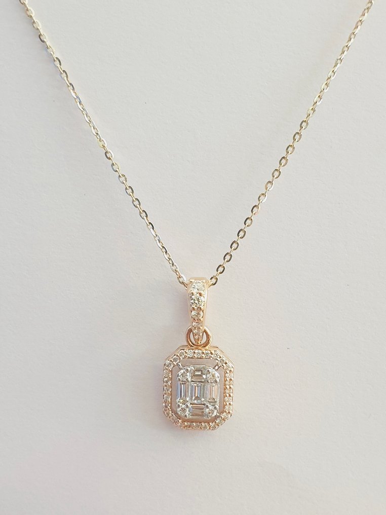 吊坠 - 18K包金 玫瑰金 -  0.51ct. tw. 钻石 (天然) #3.2