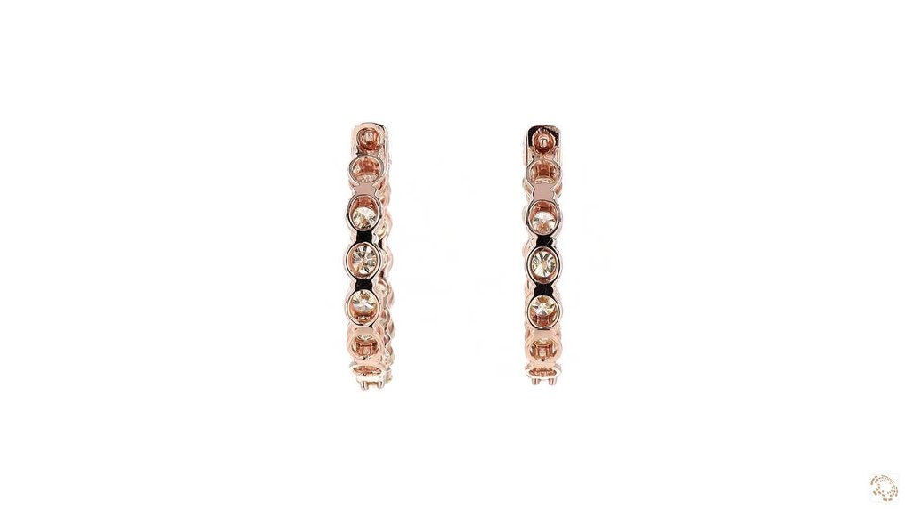 χωρίς τιμή ασφαλείας - Κρίκοι - 14 καράτια Ροζ χρυσό -  4.26ct. tw. Κίτρινο Διαμάντι (Φυσικού χρώματος) - ΙΓΙ #3.2