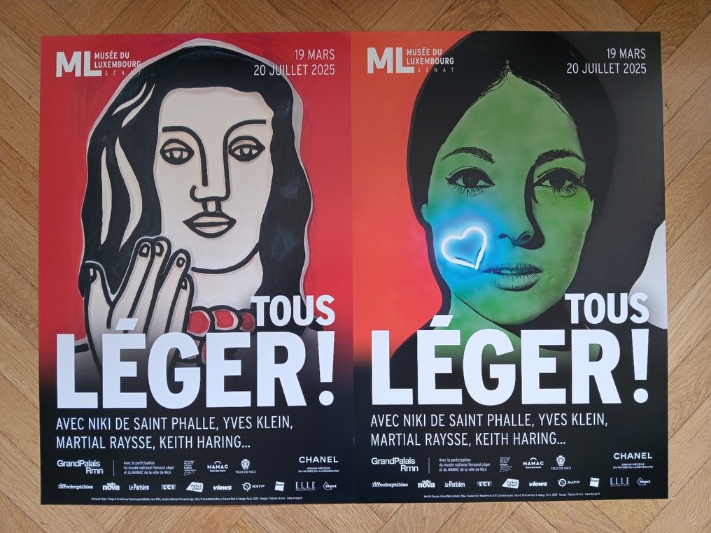 Fernand Leger & Martial Raysse - Deux affiches originales d'exposition - Tous Léger ! - Paris - 2025 #1.0