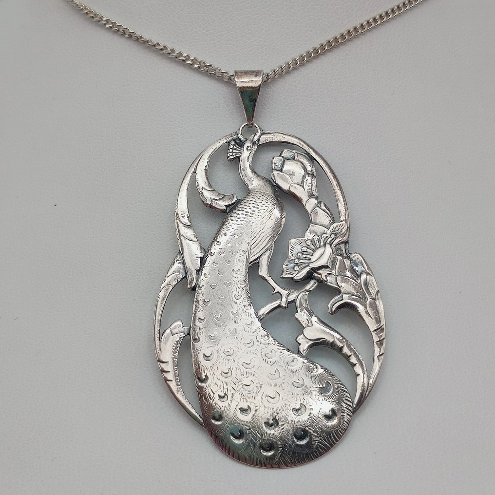 没有保留价 - 吊坠项链 银 - A. Molenberg 1908-1922 #1.0