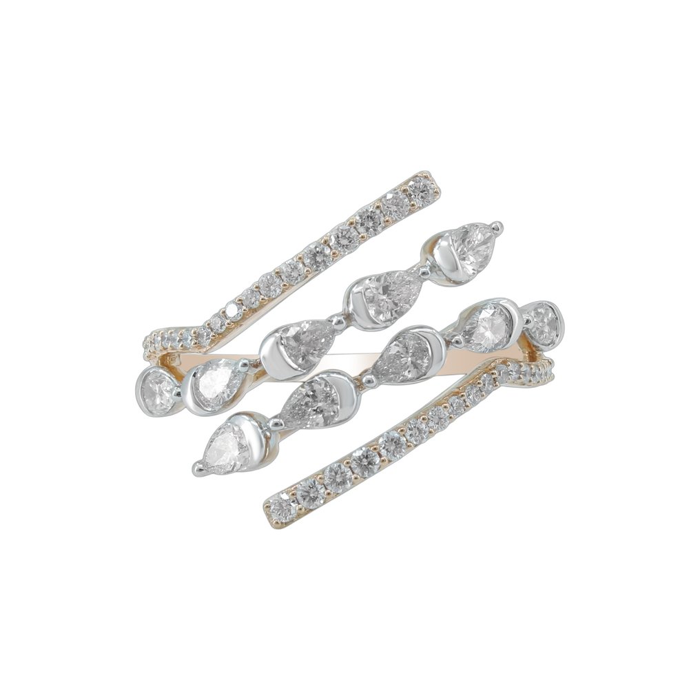 戒指 - 18K包金 玫瑰金 - 0.75ct. tw. 钻石 (天然) - 钻石 #1.0