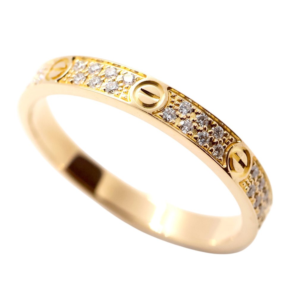 Cartier - Ring - Love ring, mini model, paved - 18 karat Rosegull #1.0