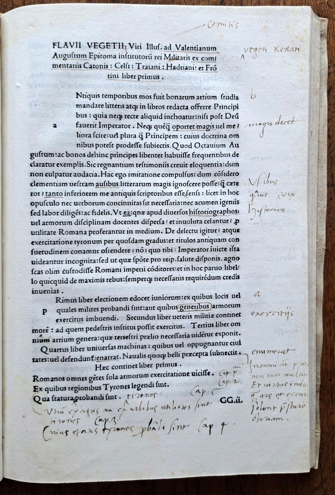 FRONTINUS, VEGETIUS, MODESTUS, AELIANUS - De re militari - Rare incunable edition, densely notated copy - 1495-1496 #2.1