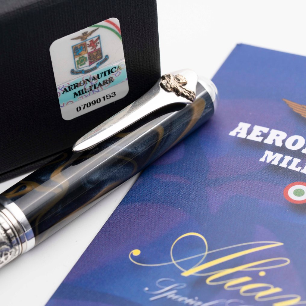 Marlen - Aliante | Edizione Speciale dedicata all'Aeronautica in resina Italiana e Argento - Fountain pen #4.3