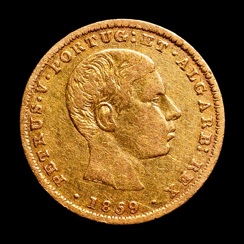 Portugal. D. Pedro V (1853-1861). 2000 Reis 1859 - Escassa #1.0