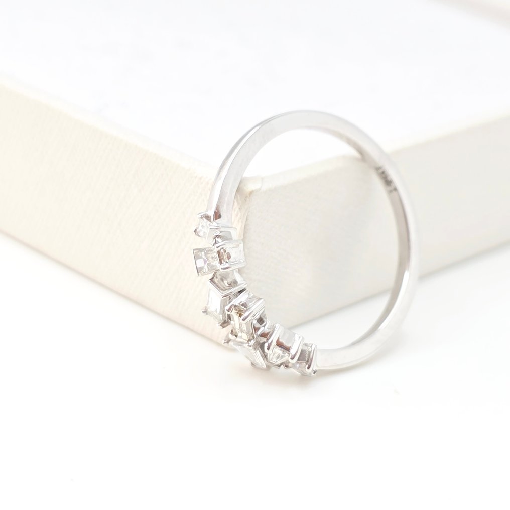 沒有保留價 - 戒指 - 14 克拉 白金 -  0.46ct. tw. 鉆石 (天然) #3.2