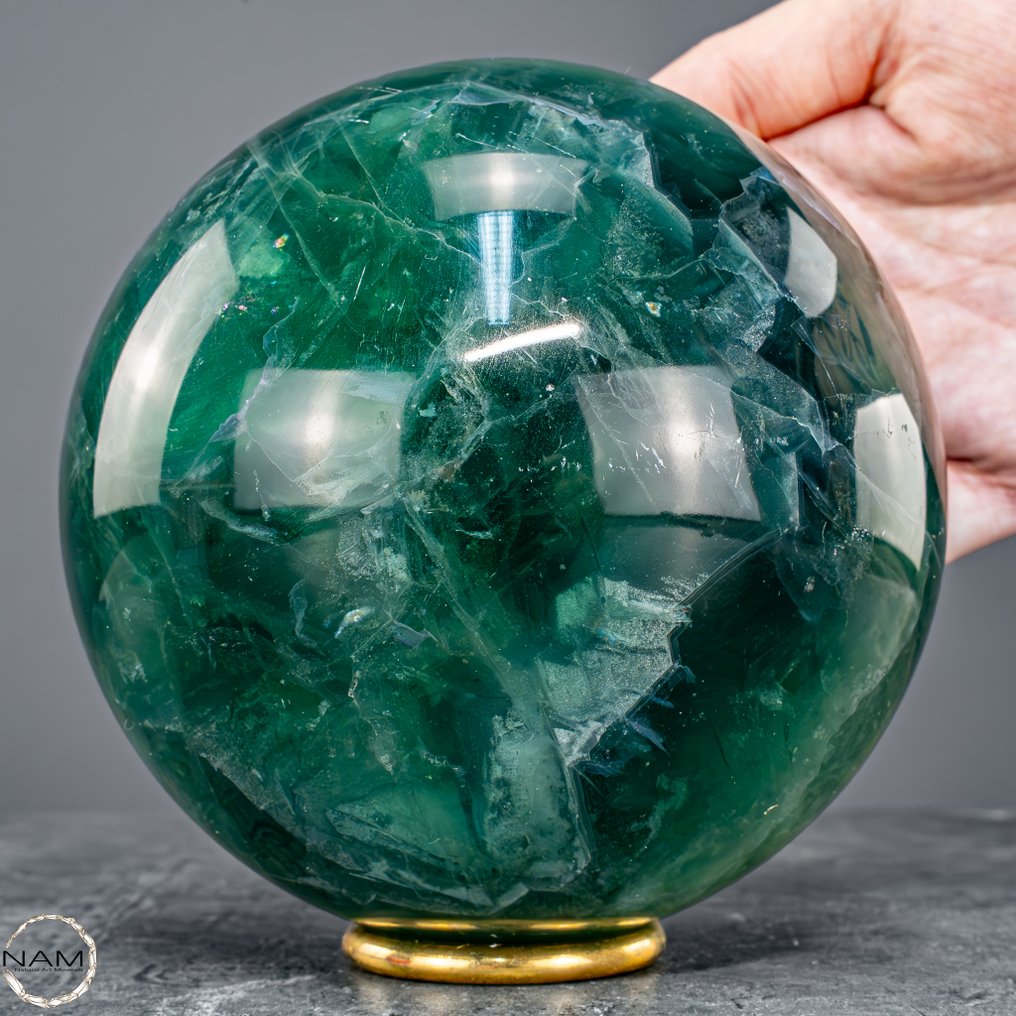 Αποκλειστική πράσινη σφαίρα φλουρίτη Σύμβολο για σαφήνεια, ανάπτυξη και εσωτερική ισορροπία- 2523.23 g #1.0