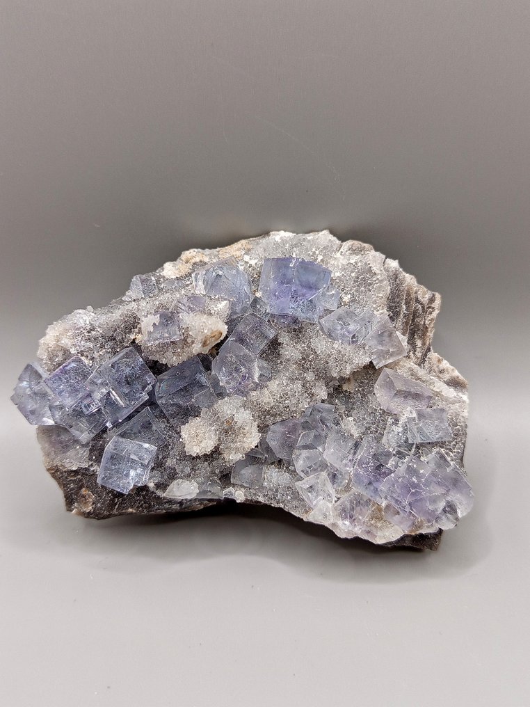 Unique piece fluorite with quartz (La Viesca, Spain) mineral collection - height: 50 mm - Height: 50 mm - Width: 110 mm- 320 g - (1) #2.1