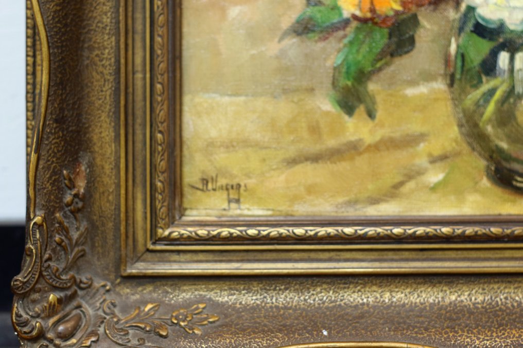 Ben Viegers (1886-1947) - Bloemenpracht in glasvaas. #3.2