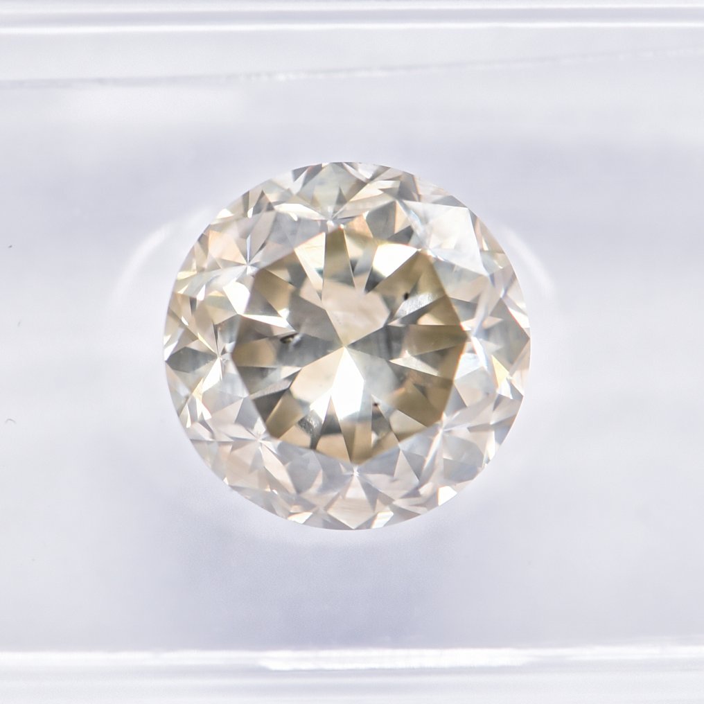 χωρίς τιμή ασφαλείας - 1 pcs Διαμάντι  (Φυσικού χρώματος)  - 2.03 ct - Στρογγυλό - Fancy Γκριζωπό, Πρασινωπό Κίτρινο - SI2 - International Gemological Institute (IGI) - VG VG #4.3