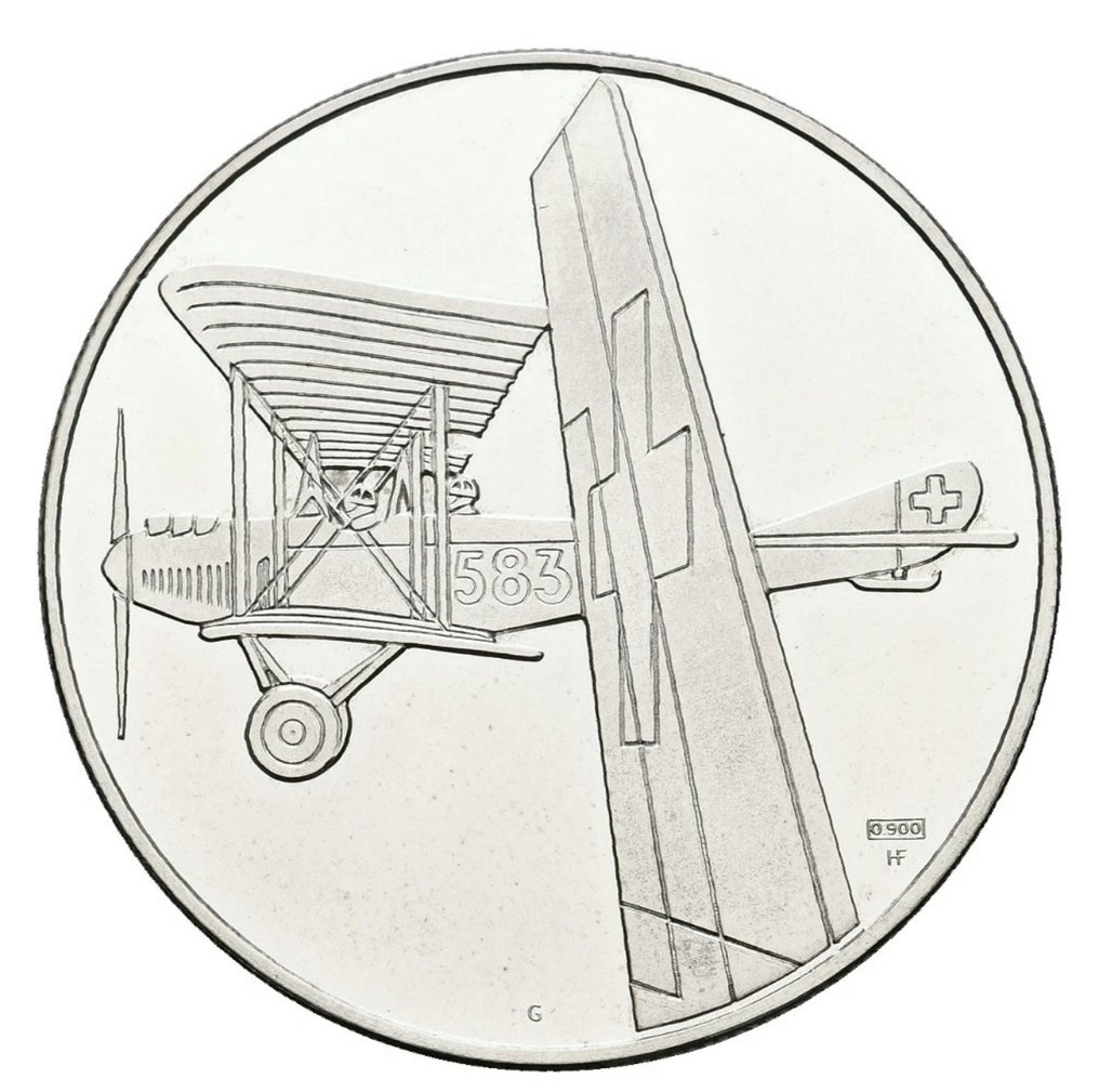 Switzerland. Silver medal Silbermedaille 1969 50 Jahre Schweizer Flugpost PP- 15 (.900) (No reserve price) #1.0