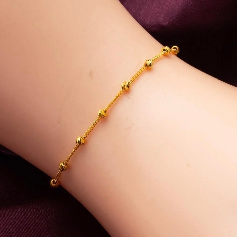 Handmade - Armband - 14 kt Gelbgold - 16 Dorika Ball #2.1