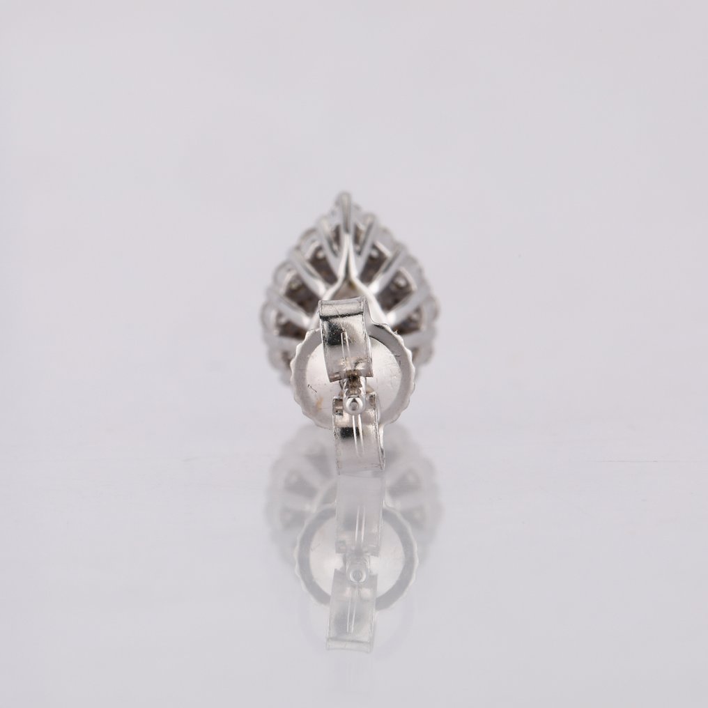 没有保留价 - 耳环 - 14K包金 白金 - 0.52ct. tw. 坦桑石 - 钻石 #4.3