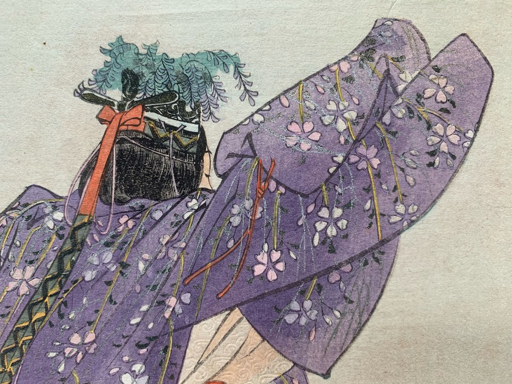 Fuji 藤 from the series ‘Nogaku zue’ (the Picture of Noh Plays) - Tsukioka Kogyo 月岡耕漁 (1869-1927) - Giappone #2.1