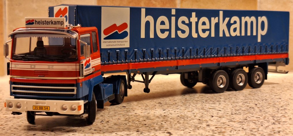 Tekno 1:50 - 模型卡车 - FORD Transcontinental - 拖拉机配有篷布拖车 "Heisterkamp - Oldenzaal" #3.2
