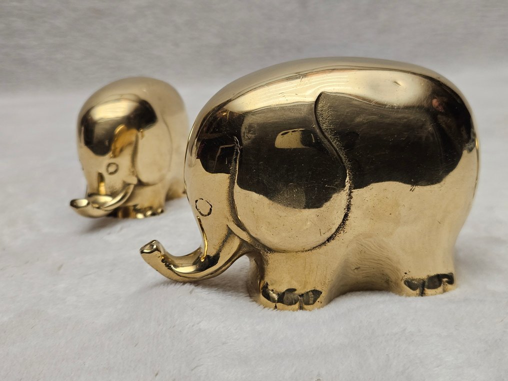 Caravell - Γλυπτό, Olifanten Familie - 8 cm - Χυτός ορείχαλκος - 1960 #4.3