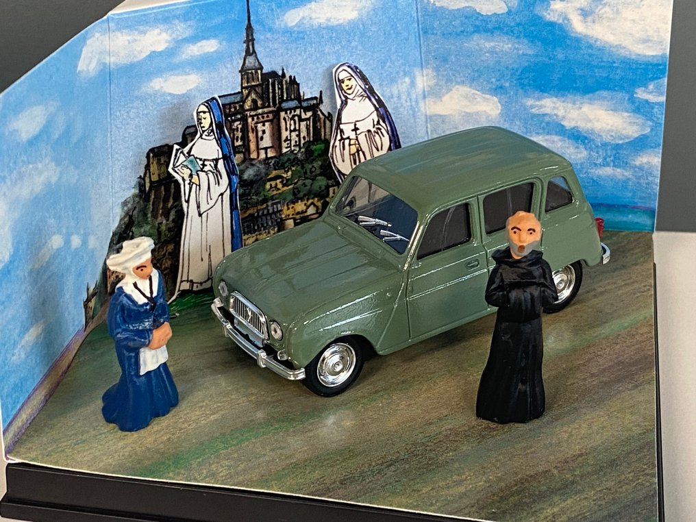 Compagnie Européenne des Collectionneurs 1:43 - Modellino di auto - Diorama Renault 4L 1964 "Au Mont St Michel" - Modello superbo in edizione limitata e esaurita #1.0