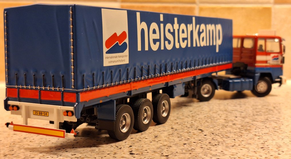 Tekno 1:50 - 模型卡车 - FORD Transcontinental - 拖拉机配有篷布拖车 "Heisterkamp - Oldenzaal" #4.3